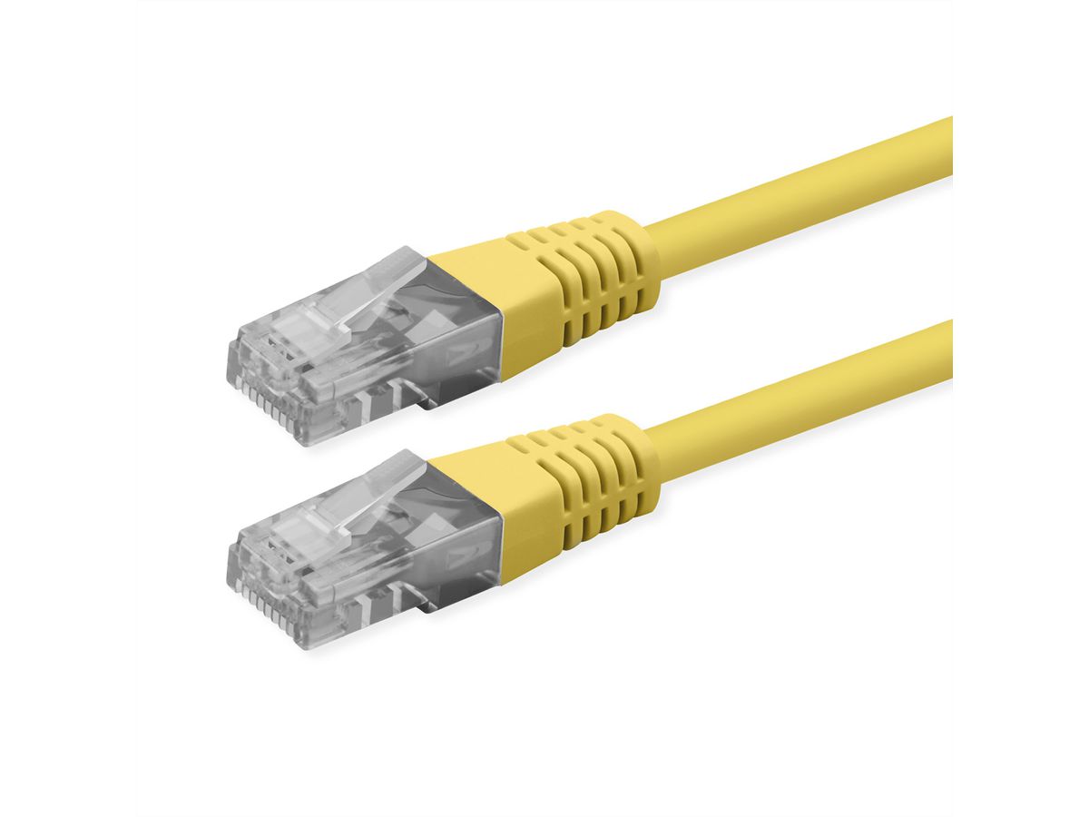 ROLINE Cordon Cat.6 (Classe E), UTP, PoE, jaune, 0,5 m