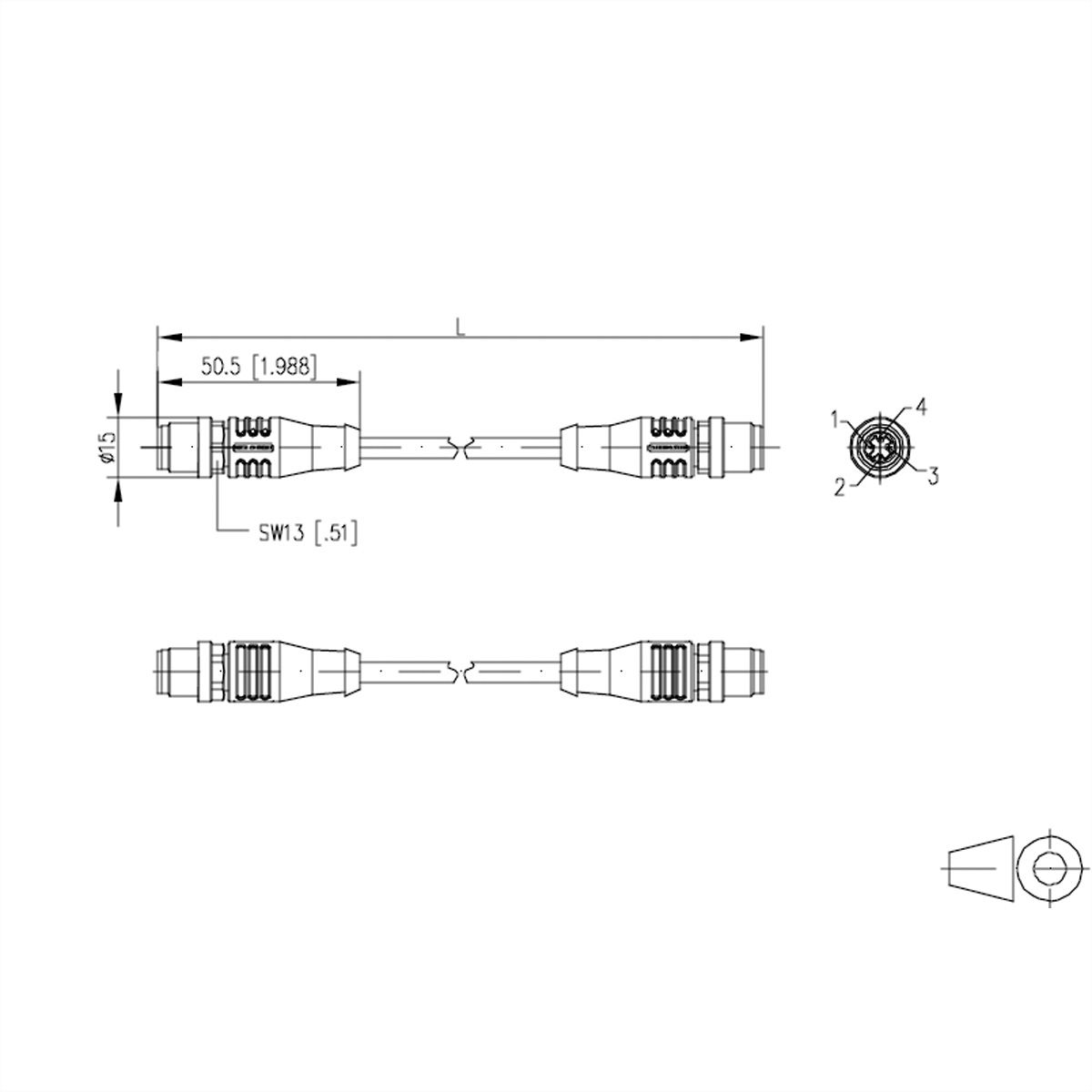 METZ CONNECT Câble Ethernet industriel M12, codage D, 2 m
