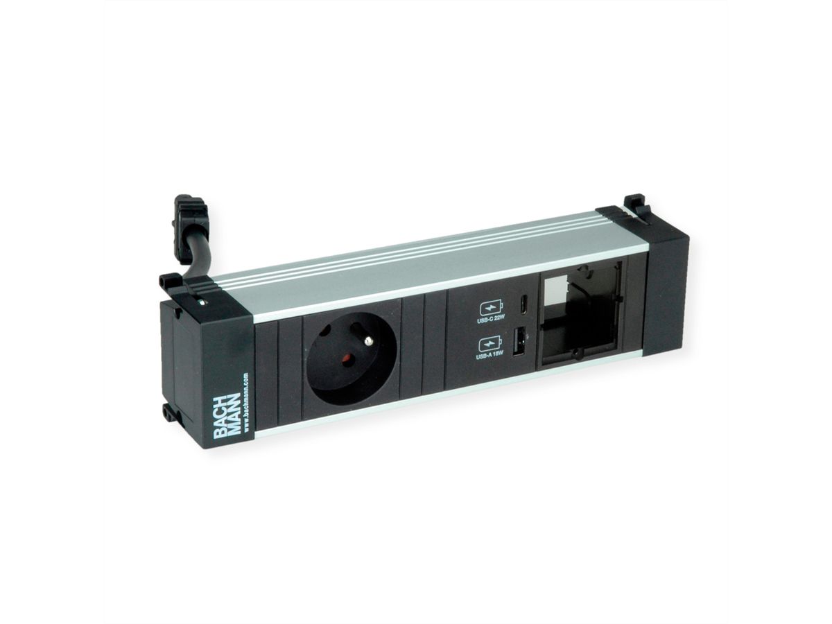 BACHMANN POWER FRAME S 1xUTE 1xCM 1xUSB A/C 22W 0,2m GST18