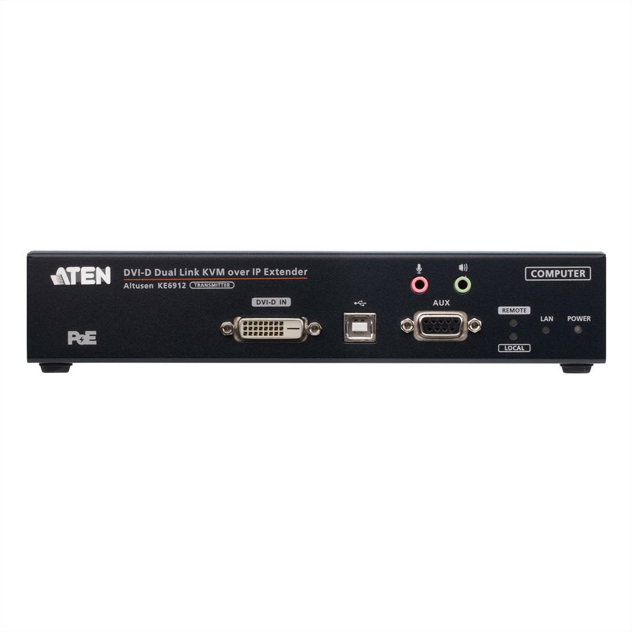 ATEN KE6912T Système d'extension KVM 2K DVI-D Dual Link sur IP avec PoE, émetteur