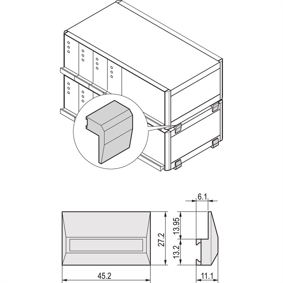 Kit d'aide à l'empilage SCHROFF pour RatiopacPRO/-Air Case ou Interscale, RAL 9006