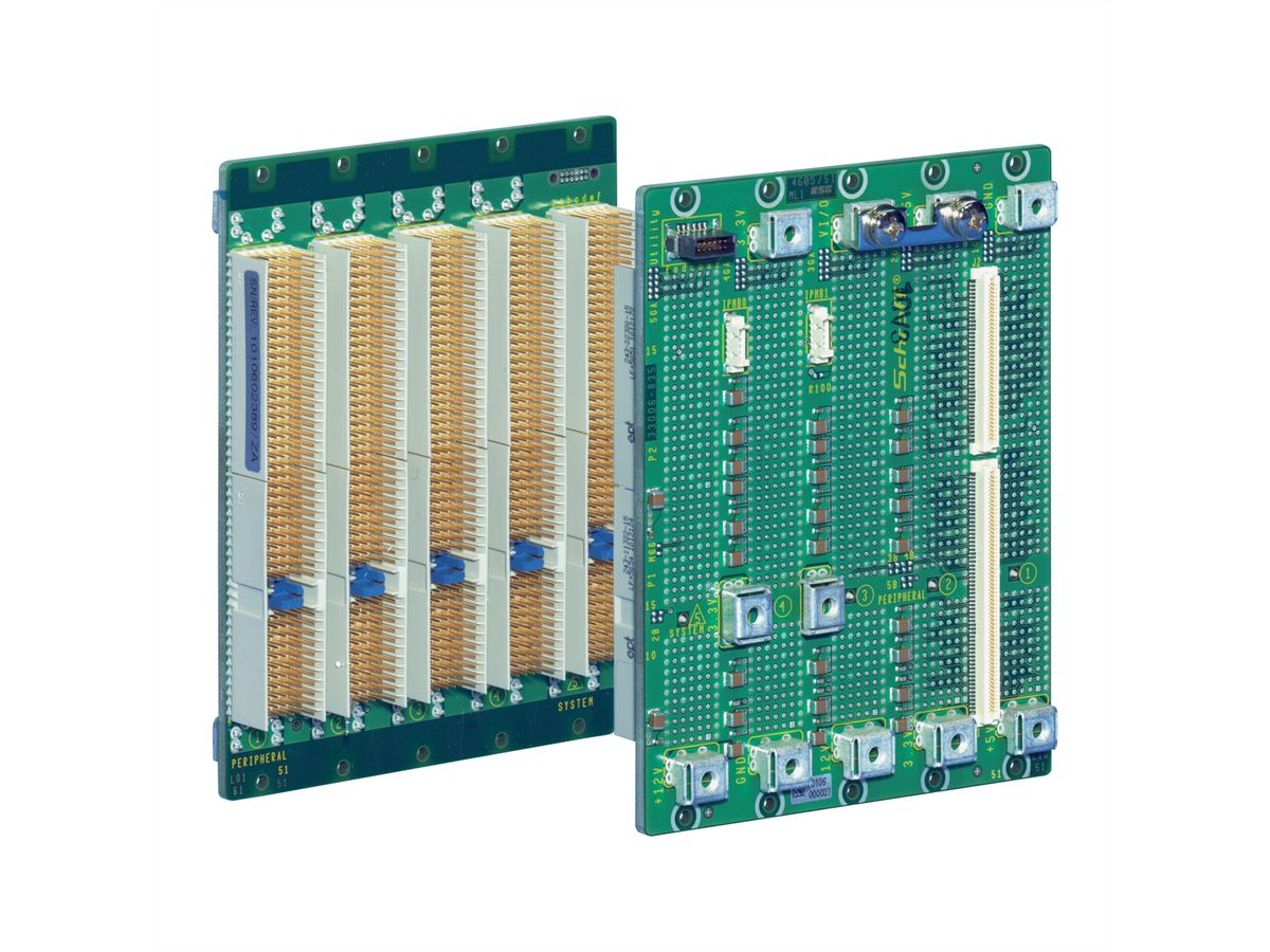 Carte-mère CPCI SCHROFF, Slot Right, 3 U, 4 slots, 64-Bit, 5 V VI/O