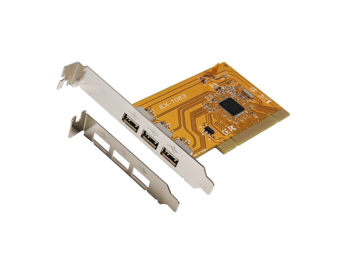 EXSYS EX-1083 Carte USB 2.0 PCI à 3 ports