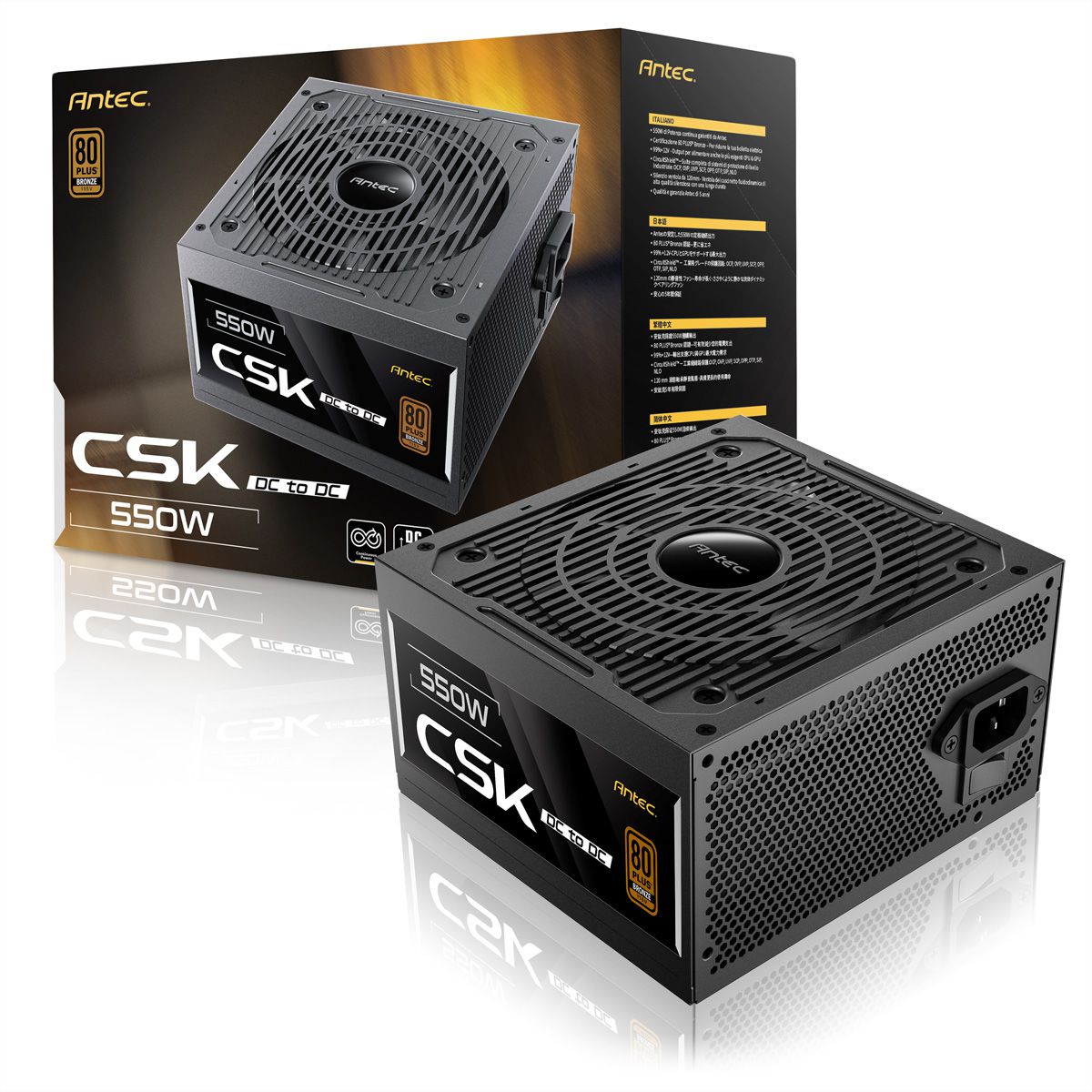 ANTEC CSK550DC Bloc d'alimentation PC 550W compatible ATX 2.52, noir