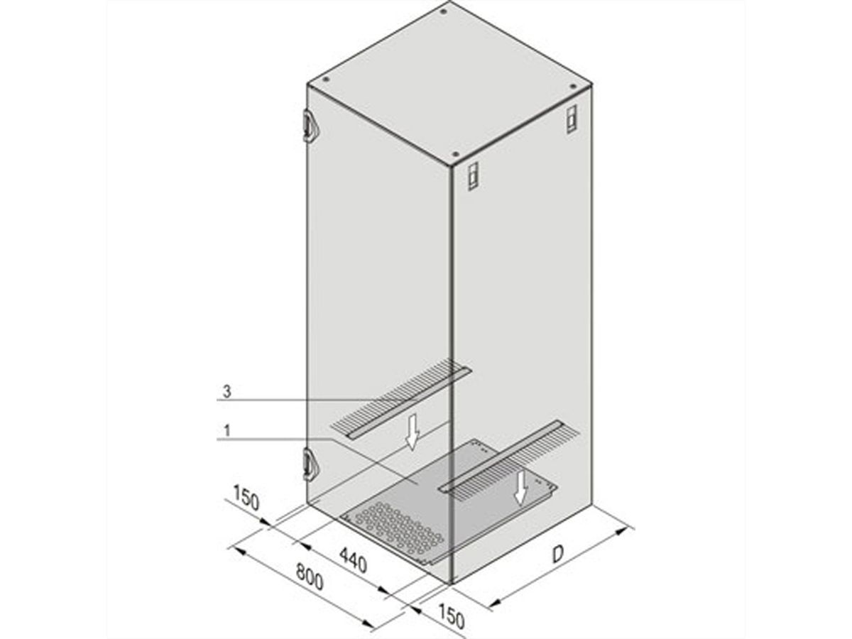 SCHROFF VARISTAR Joint-balai, noir, pour tôle plancher (80mm de largeur)