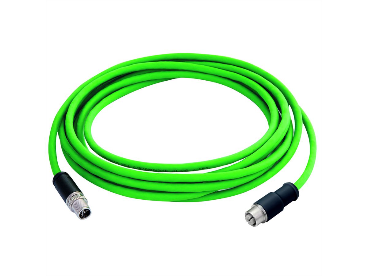 TELEGÄRTNER STX M12x1-M12x1 VL codé X Cat.6A, CP01CS02B-SFTP2607C7-1PUR-A1000 , 10 m