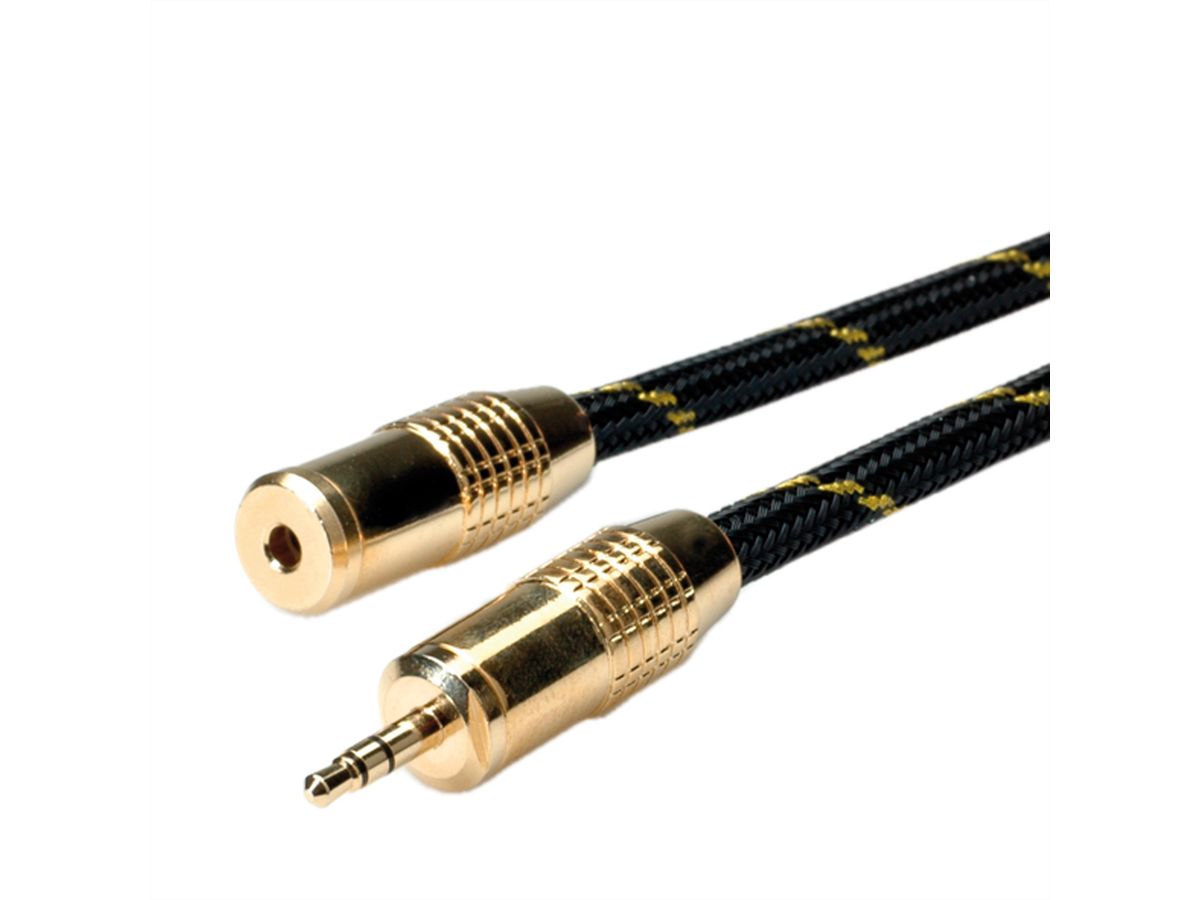 ROLINE GOLD Câble prolongateur 3,5mm audio M / F, Retail Blister, 2,5 m