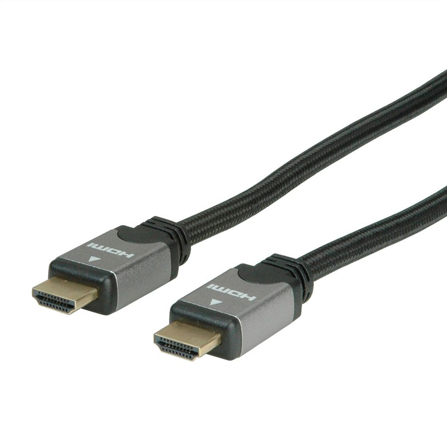 ROLINE Câble HDMI High Speed avec Ethernet, noir / argent, 2 m