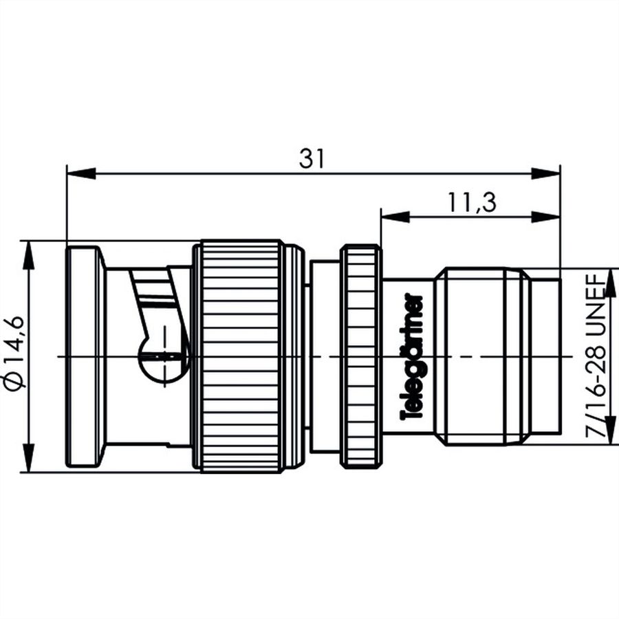 TELEGÄRTNER Adaptateur mâle BNC / femelle TNC