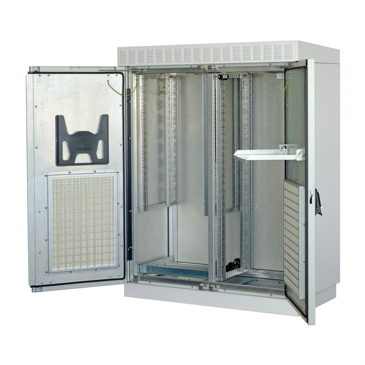 SCHROFF Armoire modulaire de ventilation pour l'extérieur avec porte double, ventilateur, 1530H 29 U, 1300W 630D