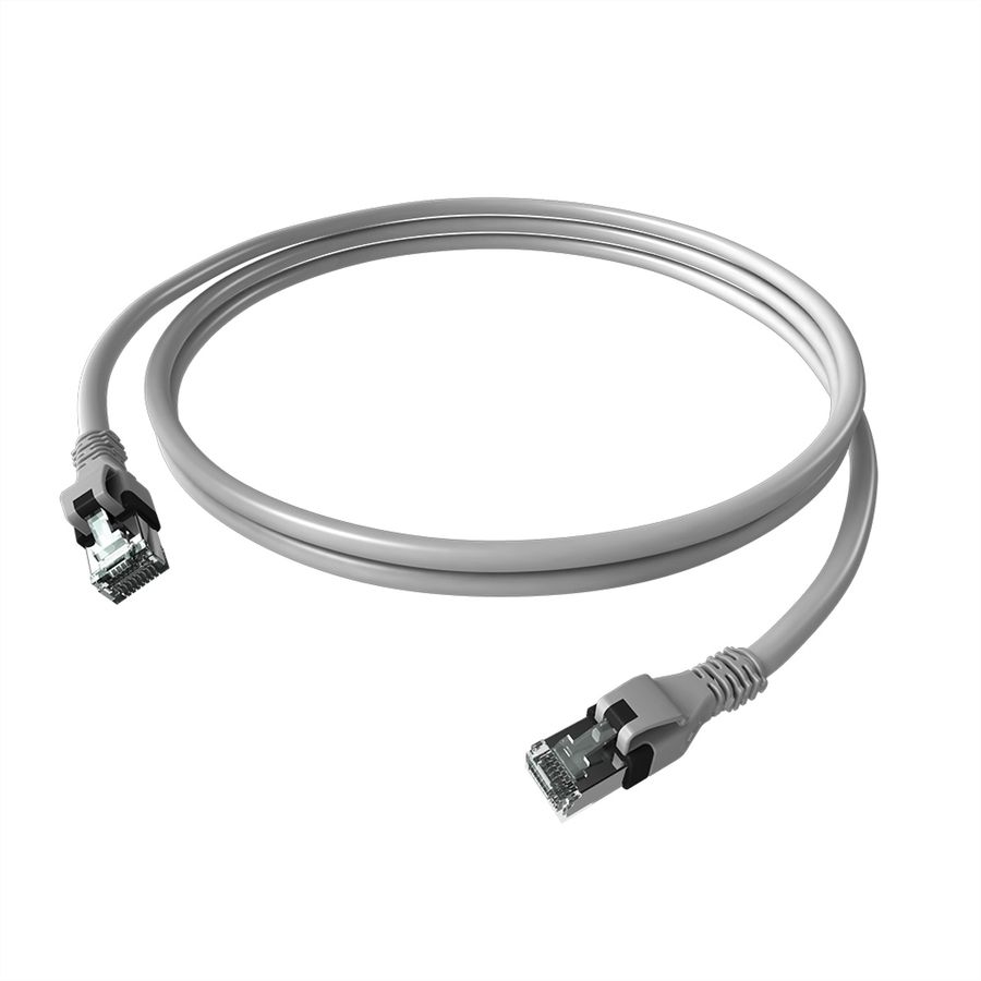 Cordon EasyLan DualBoot PushPull IP20, Cat.6A (Classe EA), S/FTP, gris, 0,5 m