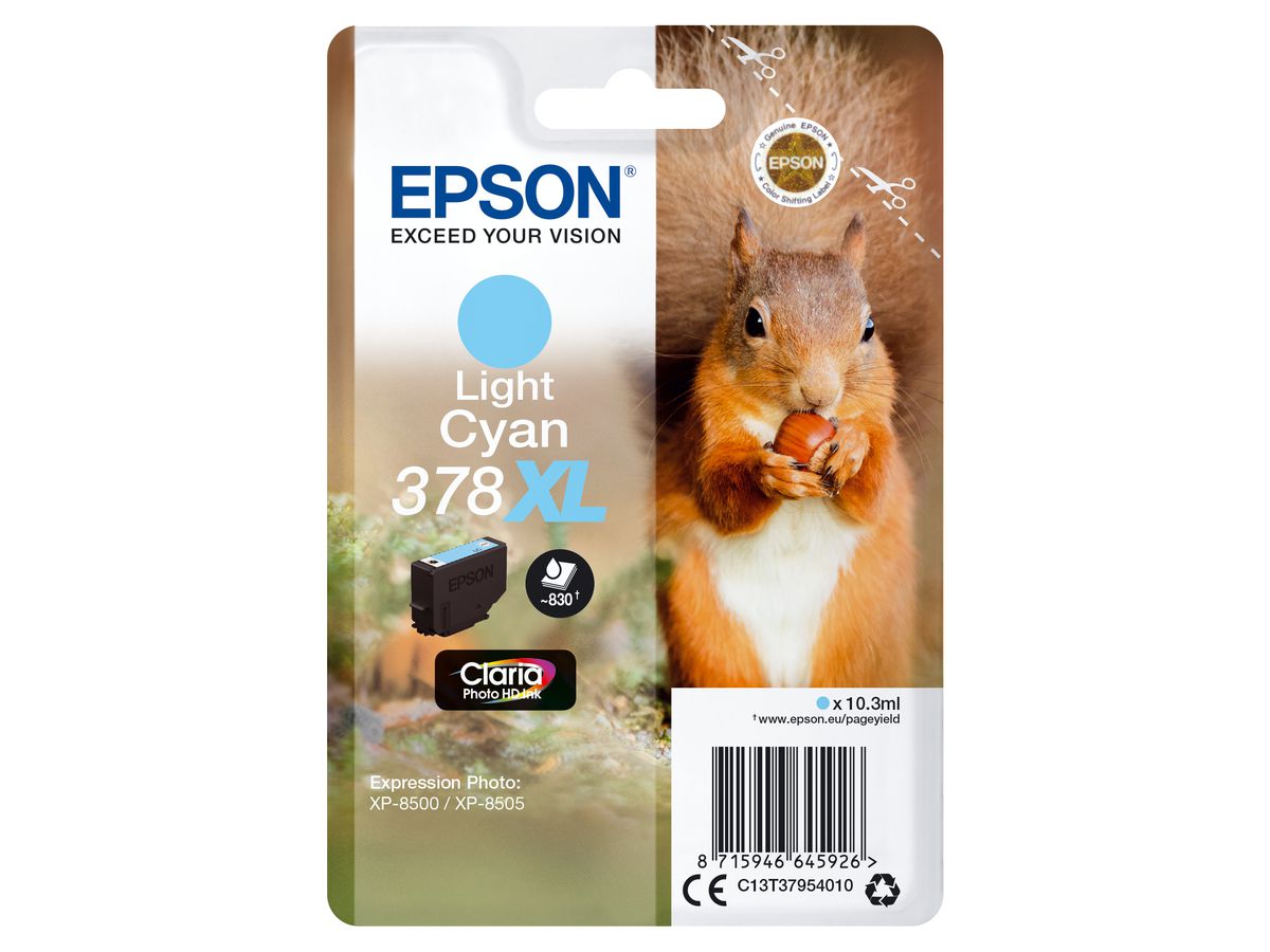 Epson Singlepack Light Cyan 378XL Claria Photo HD Ink cartouche d'encre