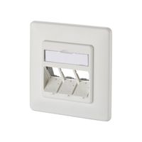 METZ CONNECT Keystone boîtier de raccordement encastré 3 port non équipé, blanc pur