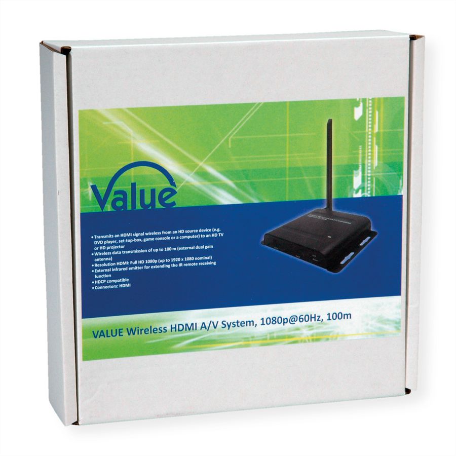 VALUE Système Wireless HDMI A/V, 100 m