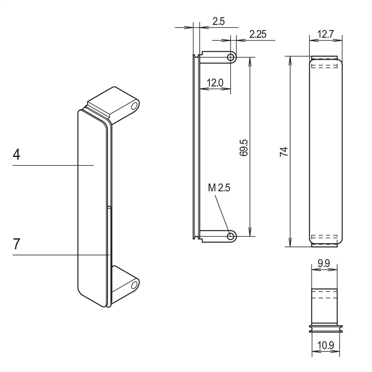 SCHROFF PMC Plaque frontale pour mezzanine, non blindée, alu, anodisé