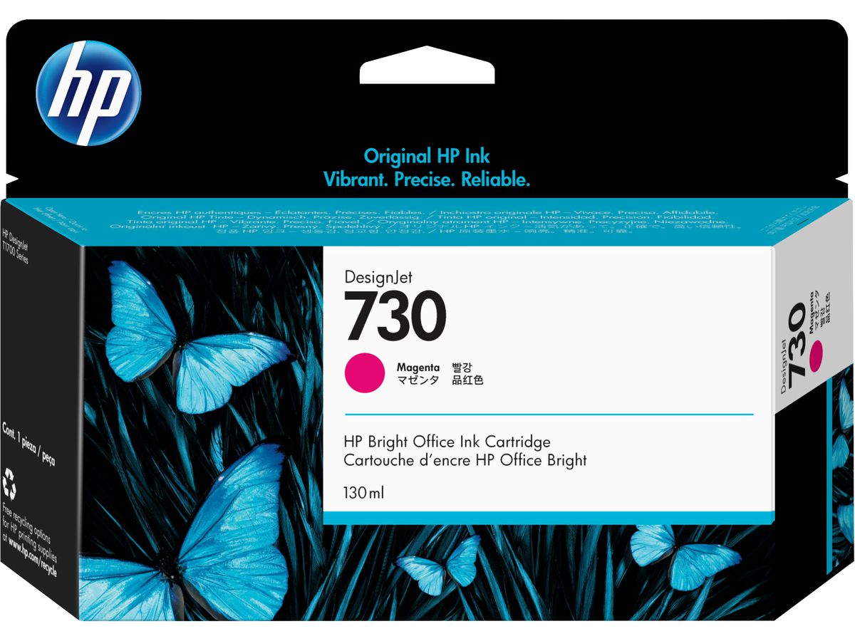 HP Cartouche d’encre 730 DesignJet magenta, 130 ml