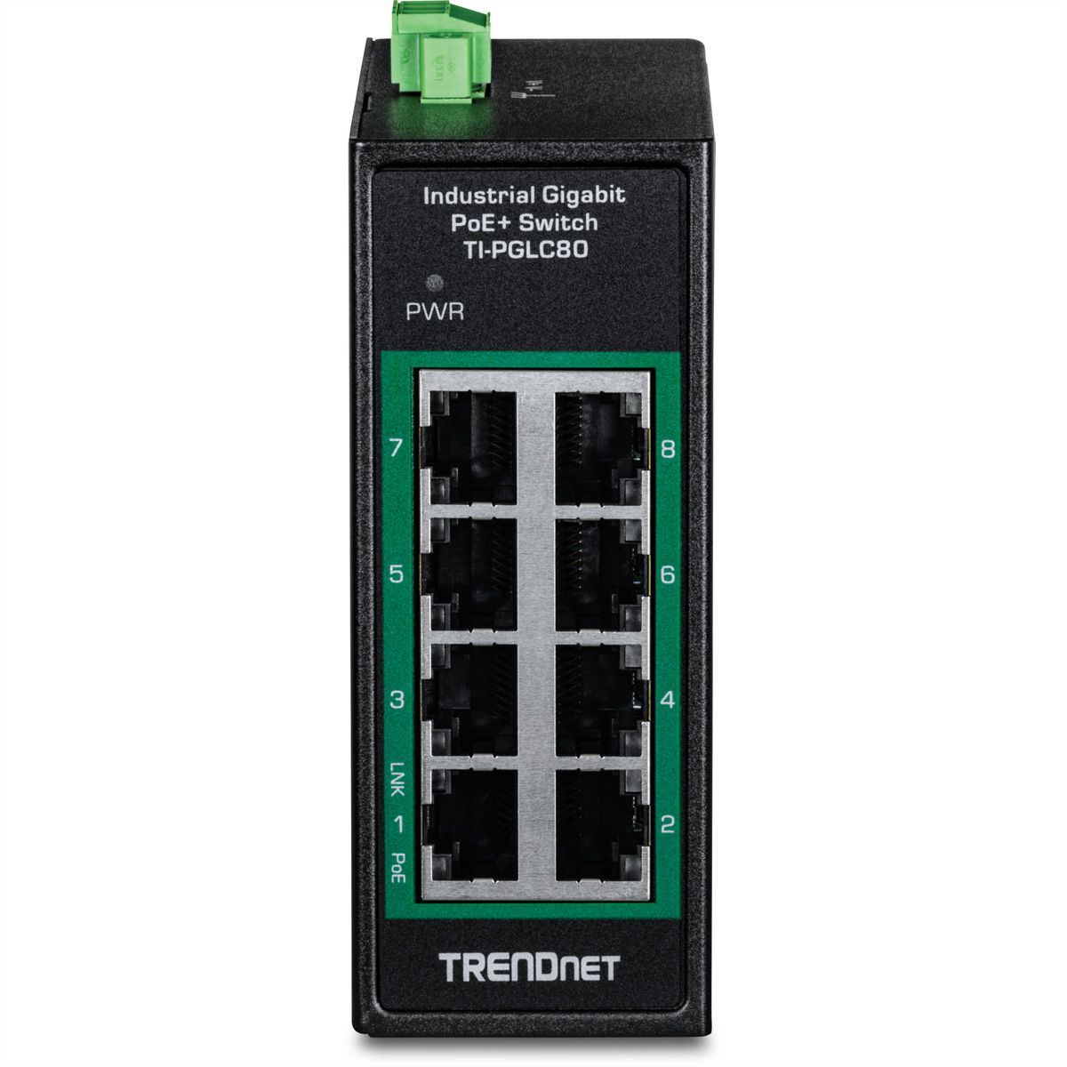 TRENDnet  TI-PGLC80 Mini switch Rail DIN PoE+ Gigabit industriel à 8 ports
