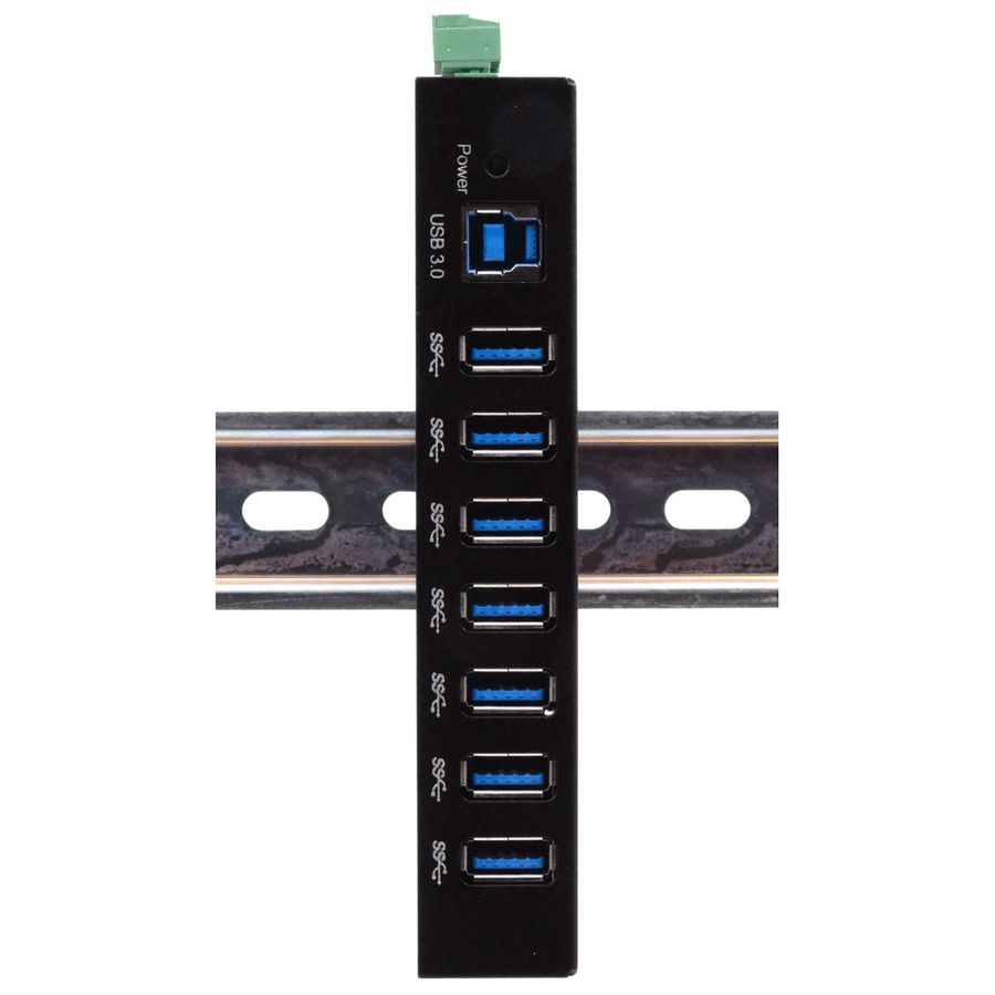 EXSYS EX-11237HMS-2 Hub 7 ports métallique , USB 3.2 Gen 1, kit rail DIN