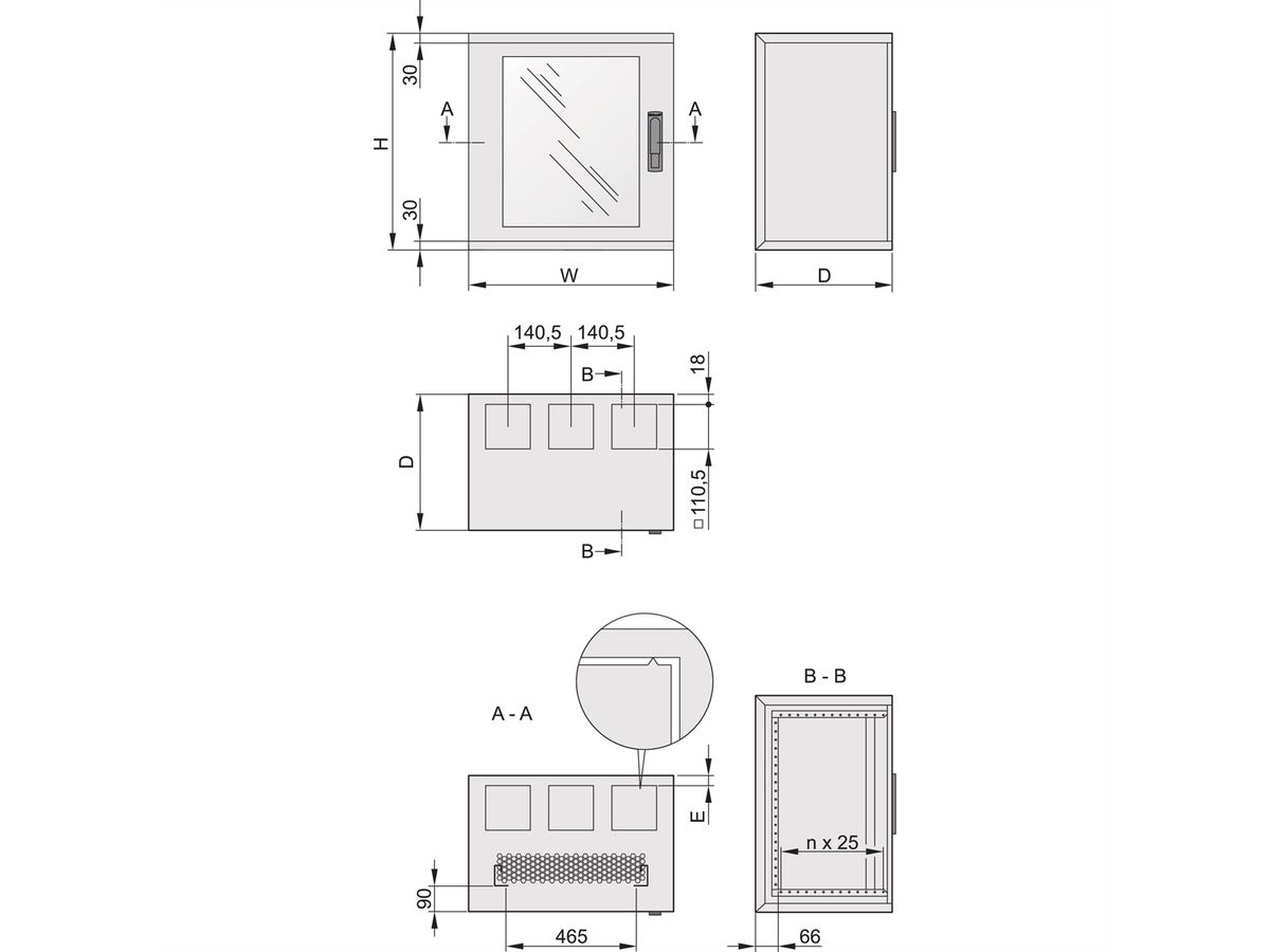 SCHROFF EPCASE 16 UH, (HxLxP) 812 x 600 x 600 mm