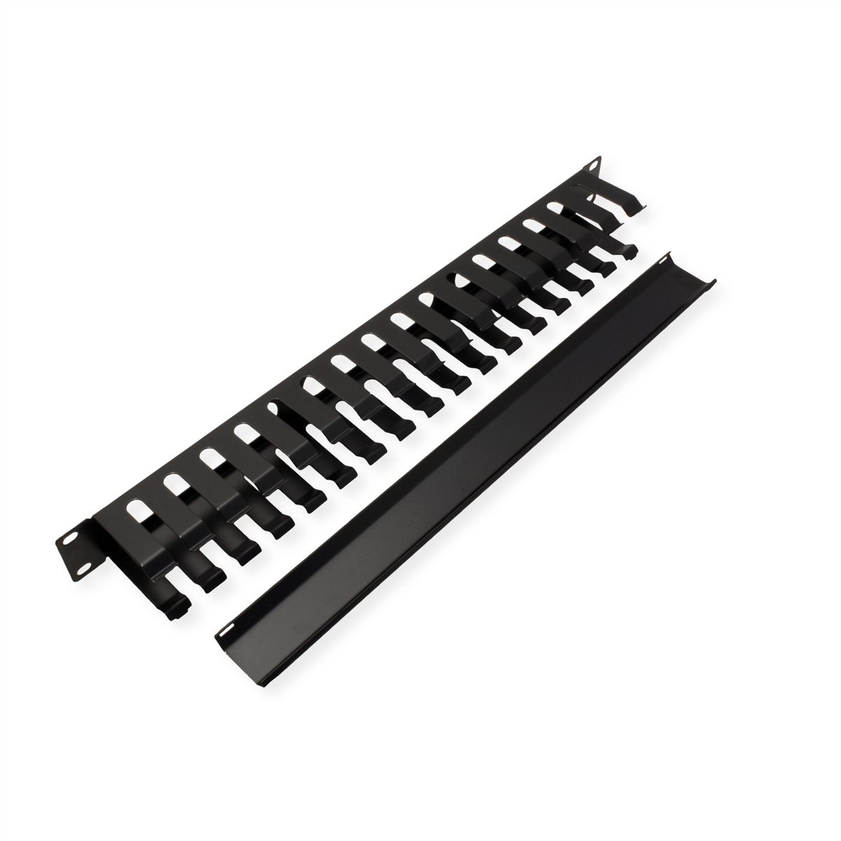 VALUE Plaque 19", 1 UH avec canal de rangement 40 x 60 mm, noir