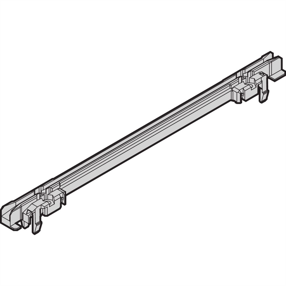 Rail de guidage SCHROFF type standard, PC, 280 mm, 2 mm de largeur de rainure, multi-pièces, rouge/argent, 10 pièces