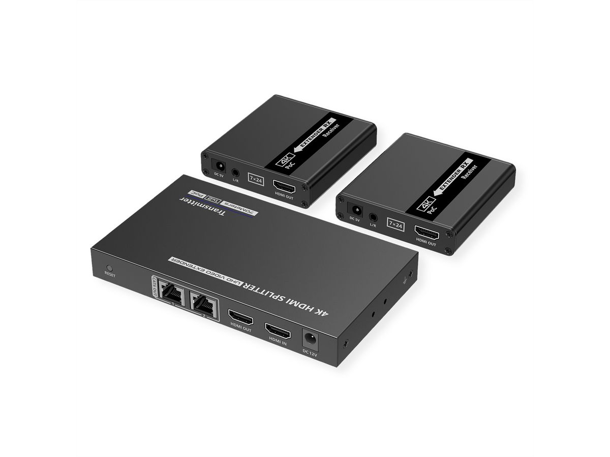 VALUE Distributeur HDMI 3 ports dont 2 via Cat. 5, 40m