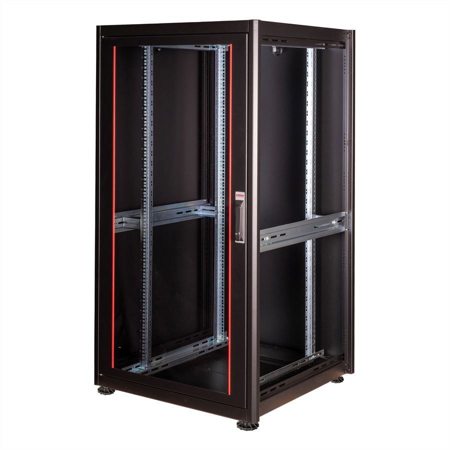 ROLINE 19" Baie réseau Basic 32U, 600x600 LxP Porte verre noir