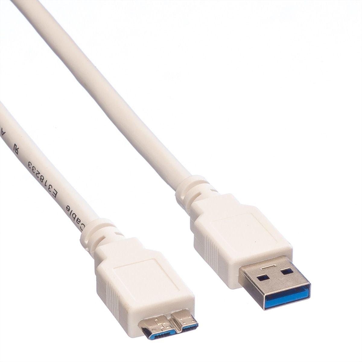 VALUE Câble USB 3.2 Gen 1, A M - Micro B M, blanc, 2 m