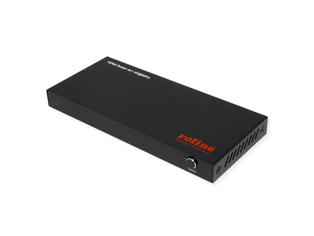 ROLINE Switch HDMI 4K à 4 ports, avec télécommande