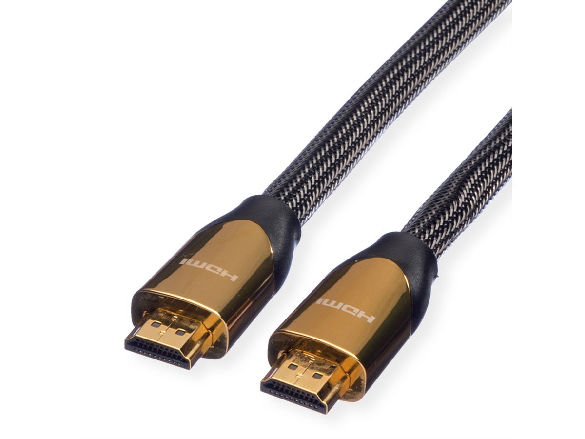 ROLINE PREMIUM Câble HDMI Ultra HD avec Ethernet, 4K, M/M, noir, 2 m