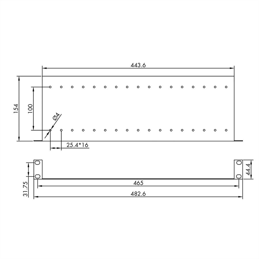 VALUE Etagère 19" avec 2 séparations amovibles, noir