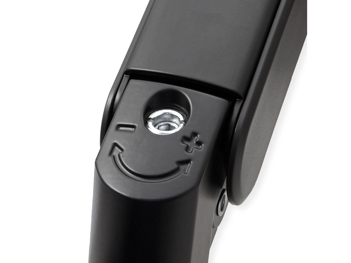 ROLINE Support LCD lourd, montage sur bureau, 4 articulations, jusqu'à 22/27 kg, noir