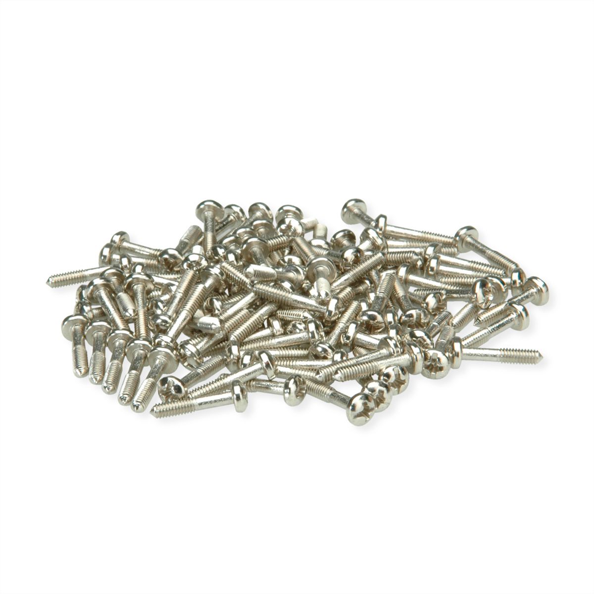 SCHROFF Vis à gorge, Cruciforme/ fendue (Philips), M2.5 x 12.3 mm, Acier, Nickelé, 100 pièces