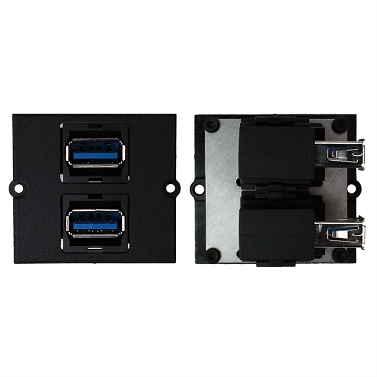 BACHMANN Cadre 2xUSB 3.0, Sortie sur côté à 90°