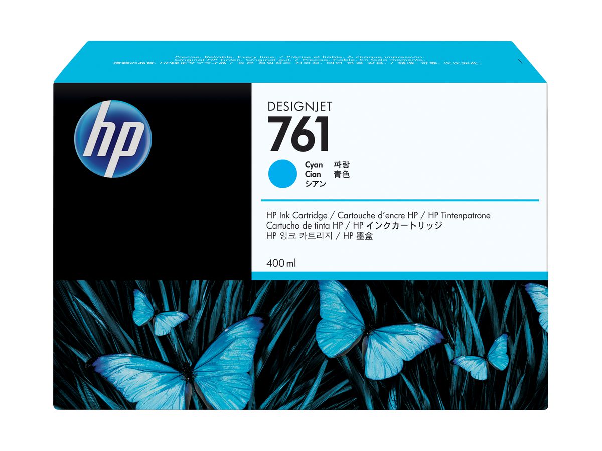 HP 761 cartouche d'encre DesignJet cyan, 400 ml