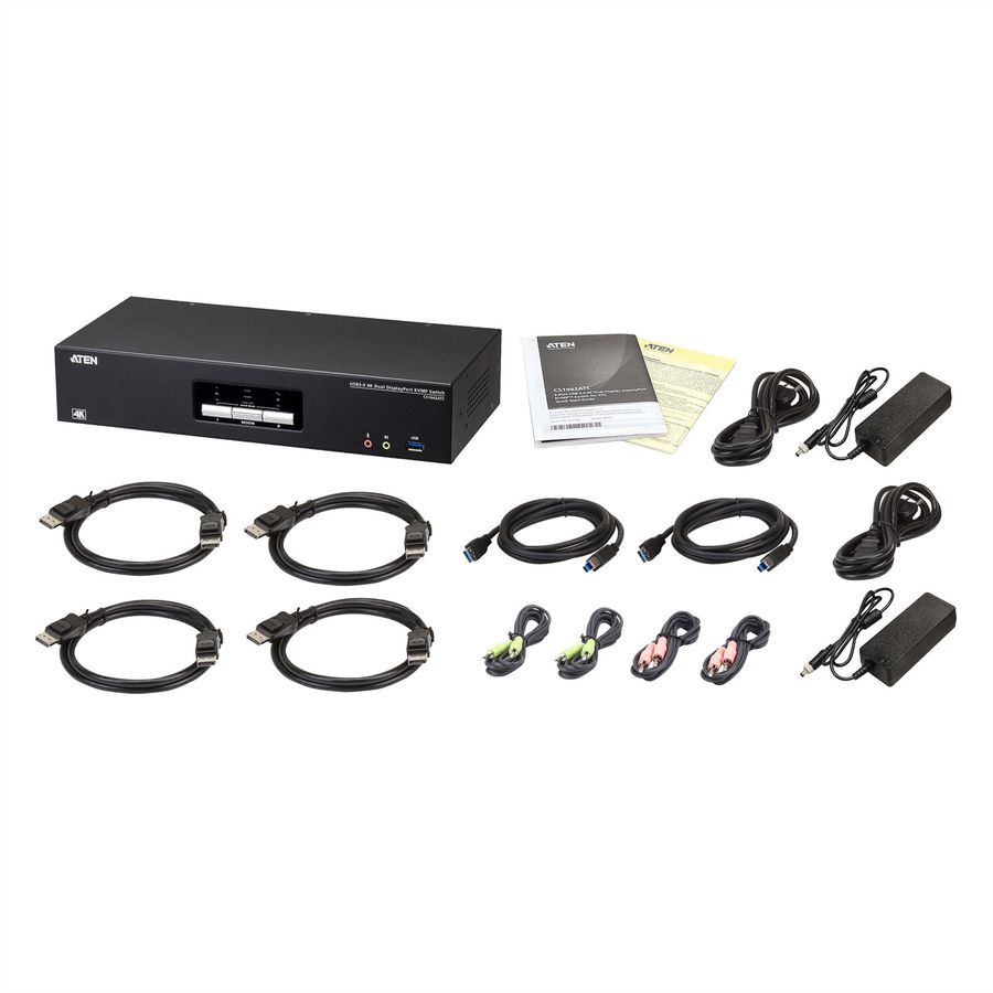 ATEN CS1942ATC Commutateur KVMP™ à 2 ports USB 3.0 4K DisplayPort à double écran pour ATC
