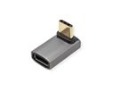 ROLINE Adaptateur USB4 Gen 3x2, Aluminium, coudé à 90°, large, Type C, M/F, argent