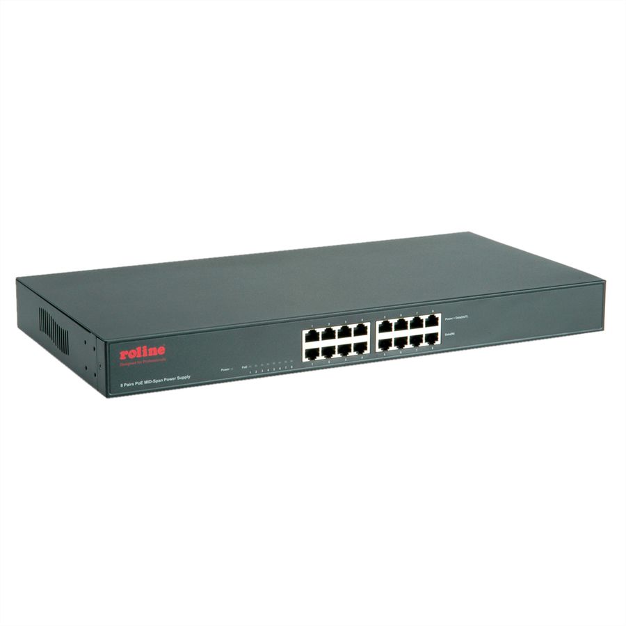 ROLINE 19" PoE MID-Span Injecteur Fast Ethernet, 8 ports