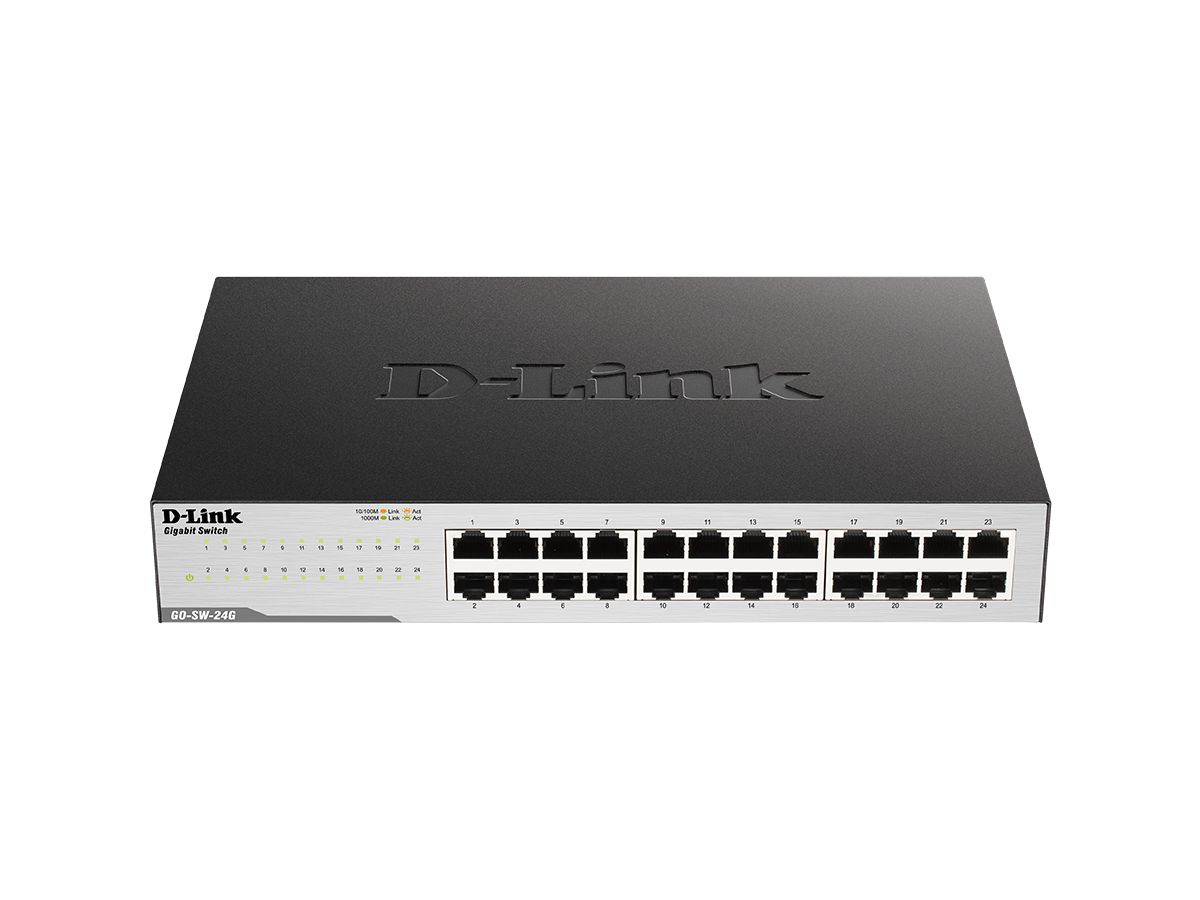 D-Link GO-SW-24G Non-géré L2 Gigabit Ethernet (10/100/1000) Noir 1U