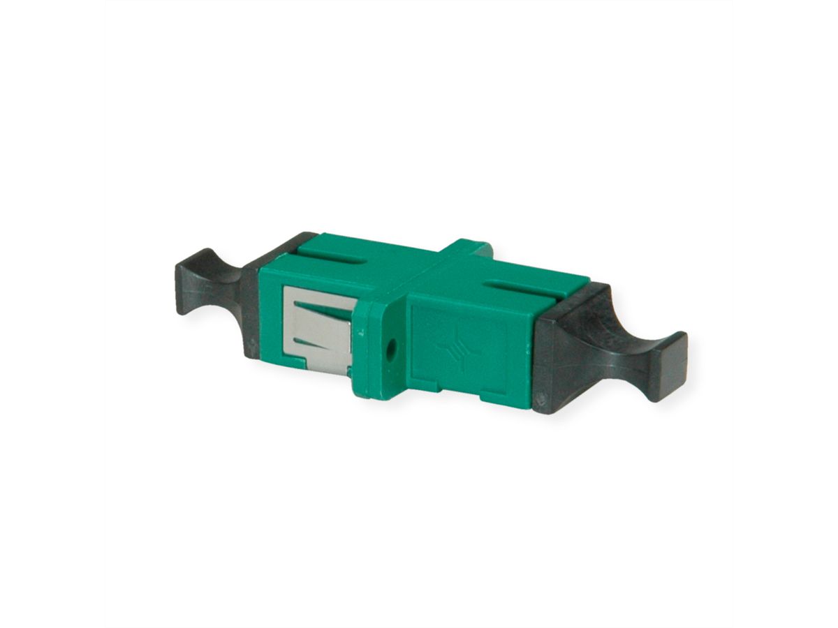 TELEGÄRTNER Coupleur SC/APC Duplex, Singlemode, Manchon en céramique, boîtier plastique, vert