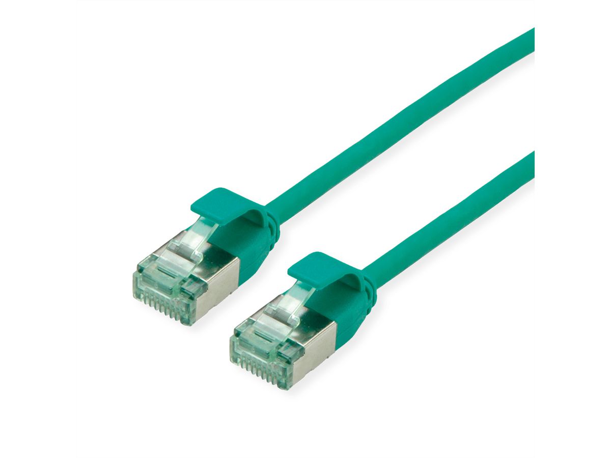 ROLINE RM Cordon DataCenter U/FTP Cat.6A (Classe EA), slim, vert, 0,3 m