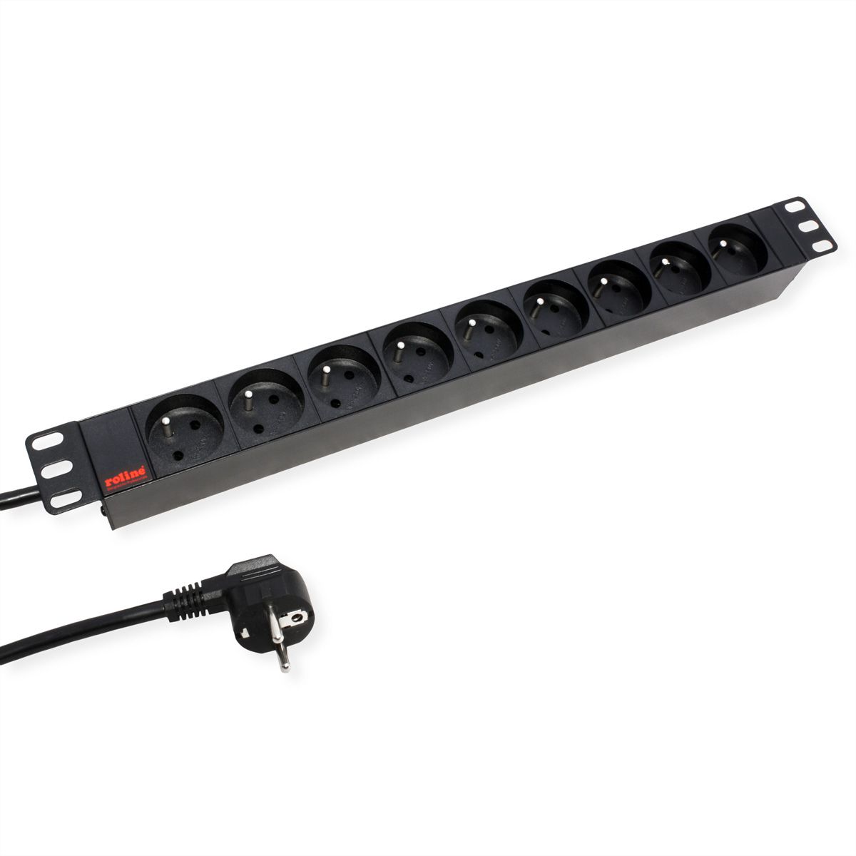 ROLINE Multiprise 19", 9 prises, version UTE, noir, 2 m