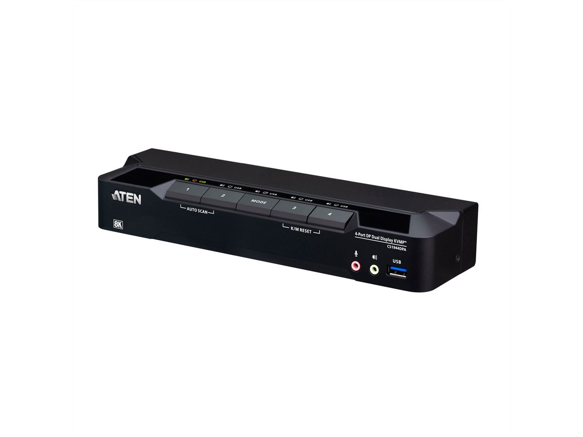 ATEN CS1944DPA Commutateur KVMP à 4 ports USB 3.0, DisplayPort 8K, double écran