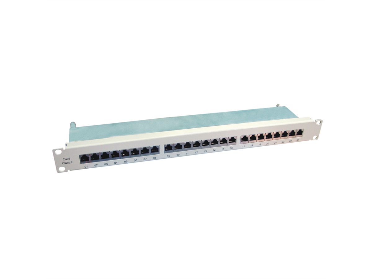 VALUE Panneau de brassage Cat.6 (Classe E) 19", 24 ports, STP, gris