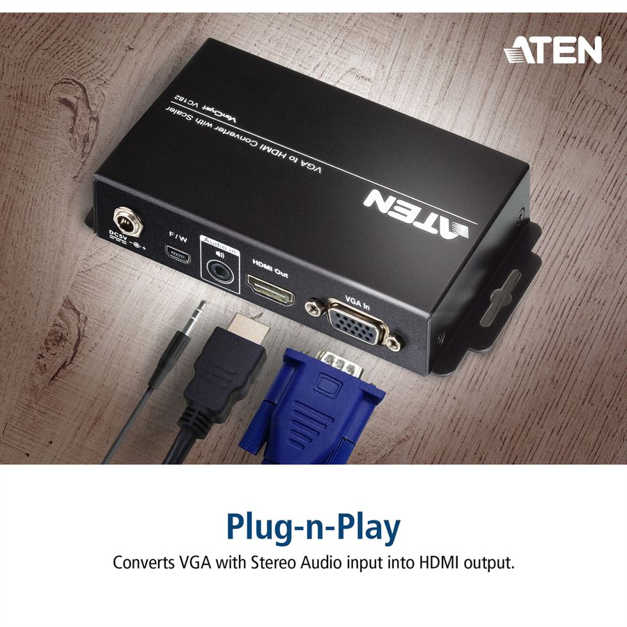 ATEN VC182 Convertisseur VGA-HDMI avec convertisseur de format d'image