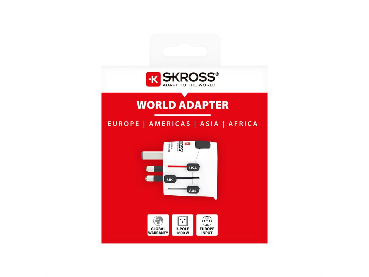 SKROSS PRO Light White Adaptateur de voyage , monde