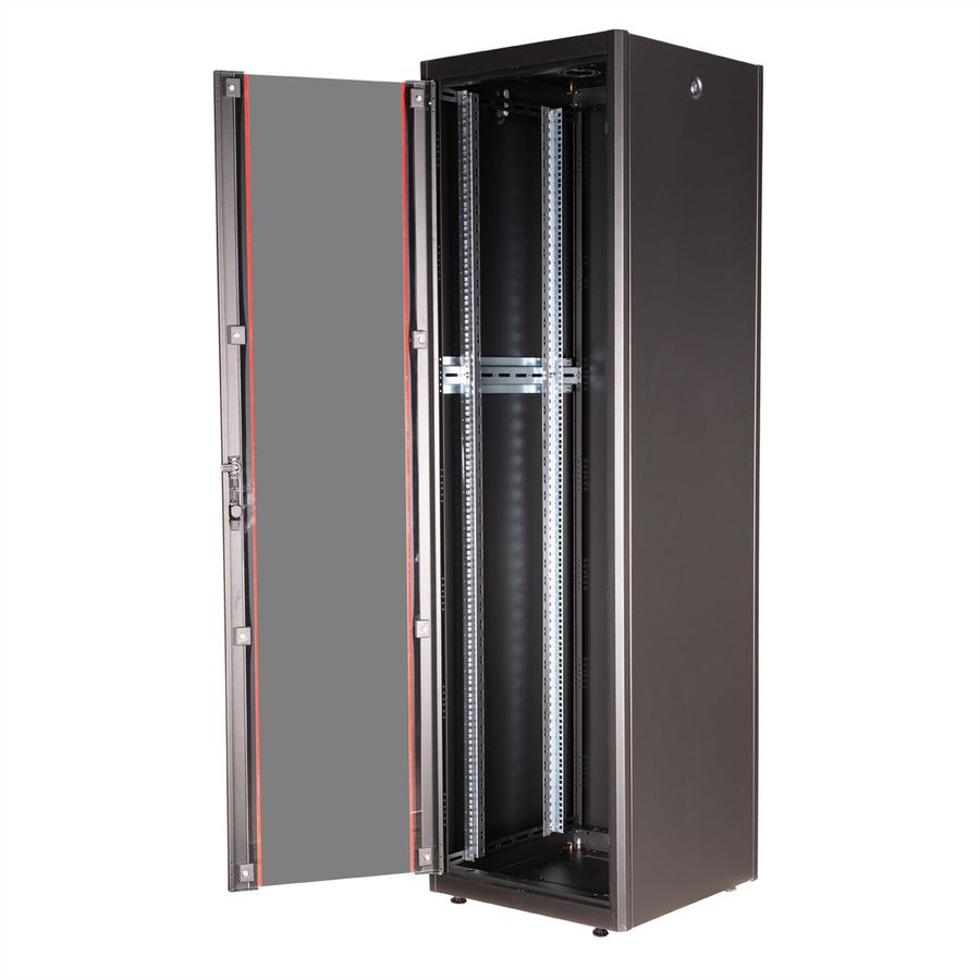 ROLINE 19" Baie réseau Basic 42U, 600x600 LxP Porte verre noir