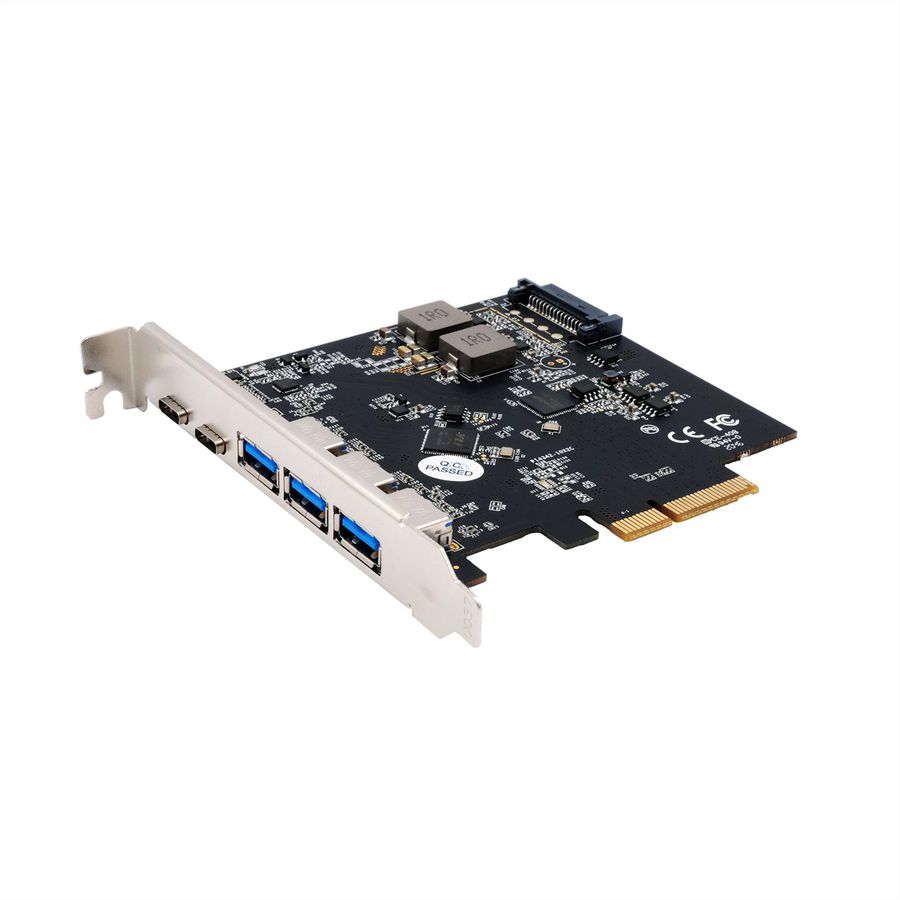 EXSYS EX-12006 Carte USB 3.2 Gen2 PCIe, 2 ports type C et 3 ports type A