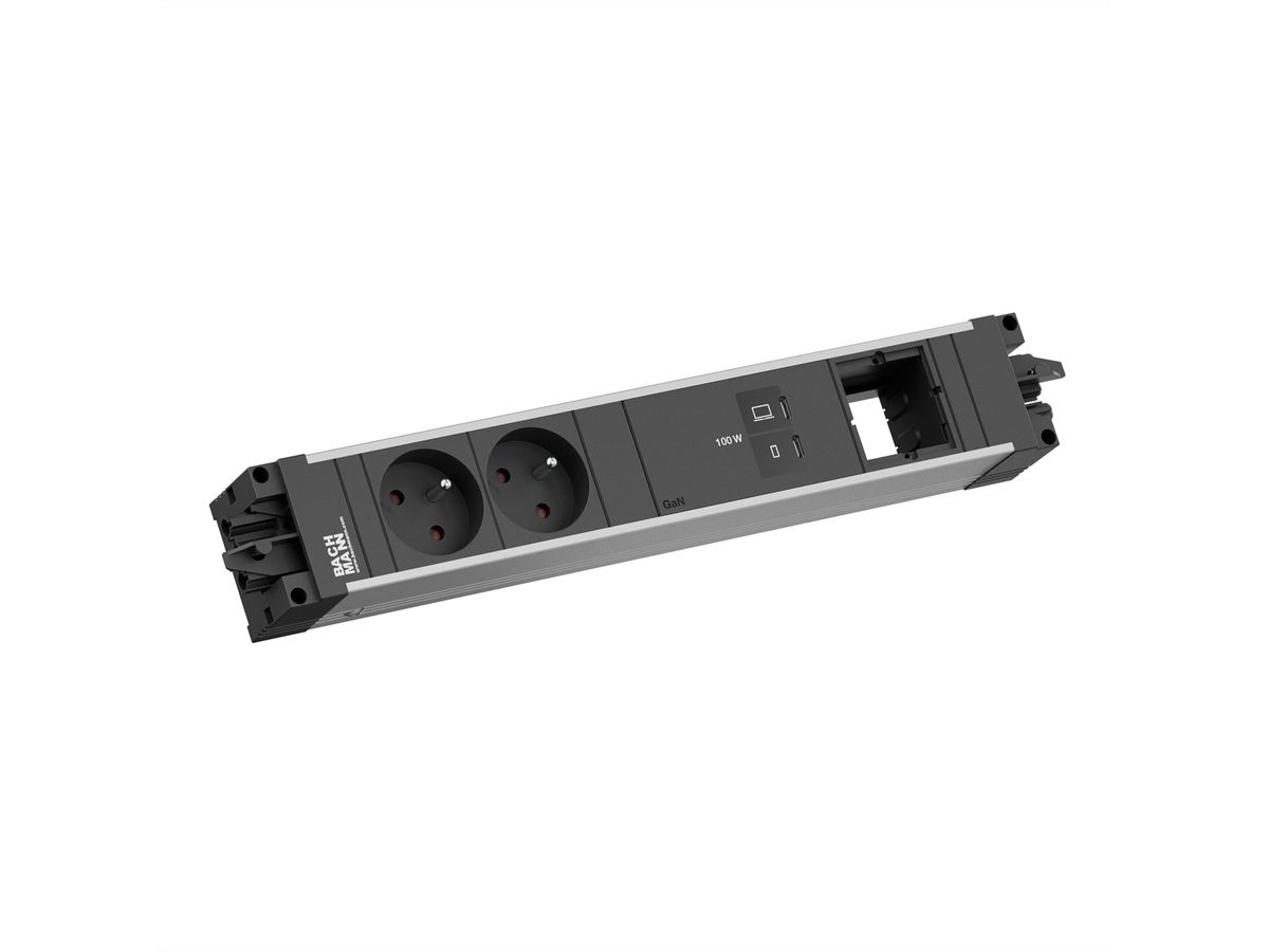 BACHMANN STEP ALU 2xUTE, 1xUSB C/C 100W 1xCM