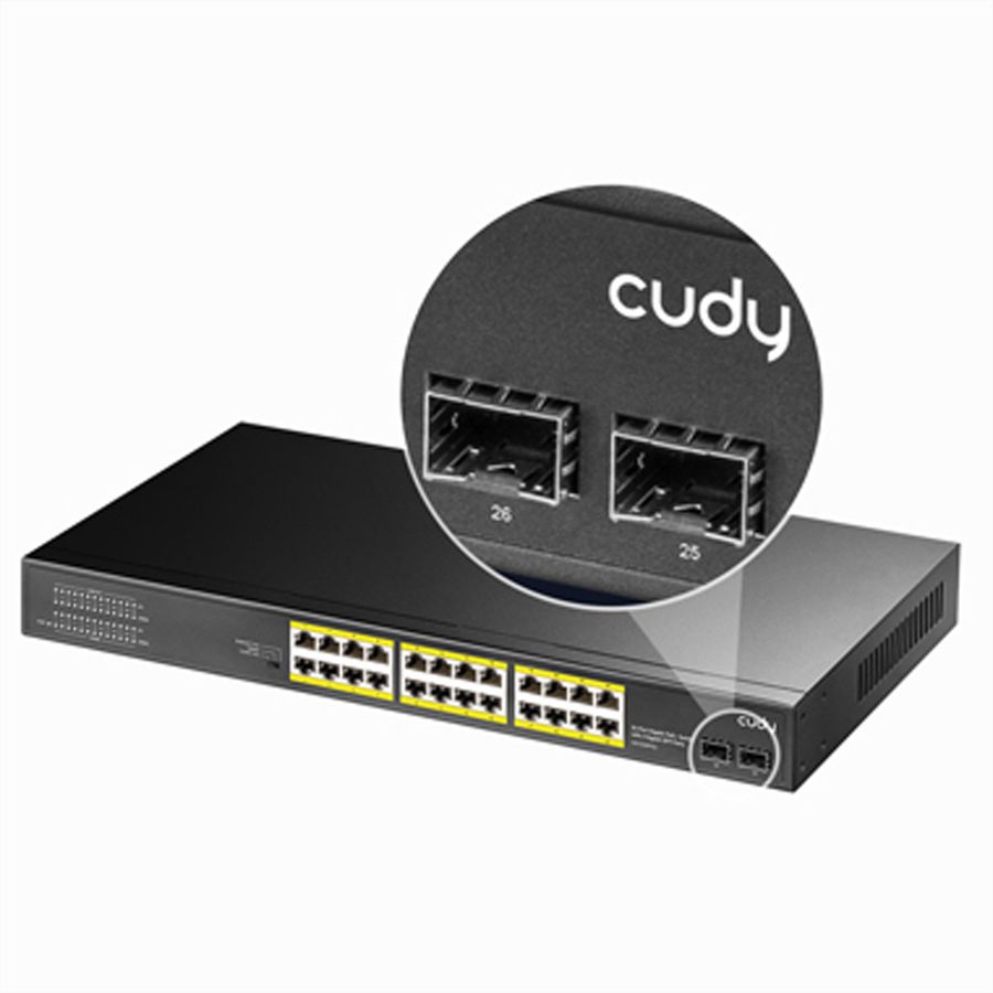 CUDY GS1028PS2 Switch 24P Gigabit PoE+, 2 ports SFP 300W